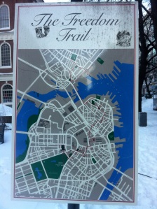 Although we had a rental car, we decided we didn't want to risk driving on icy roads in a foreign city. Instead we decided to do the freedom trail! It allowed us to see much of the historical part of the city and enjoy our time in Boston.