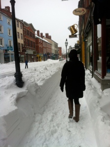 Walking downtown, look at all the snow!